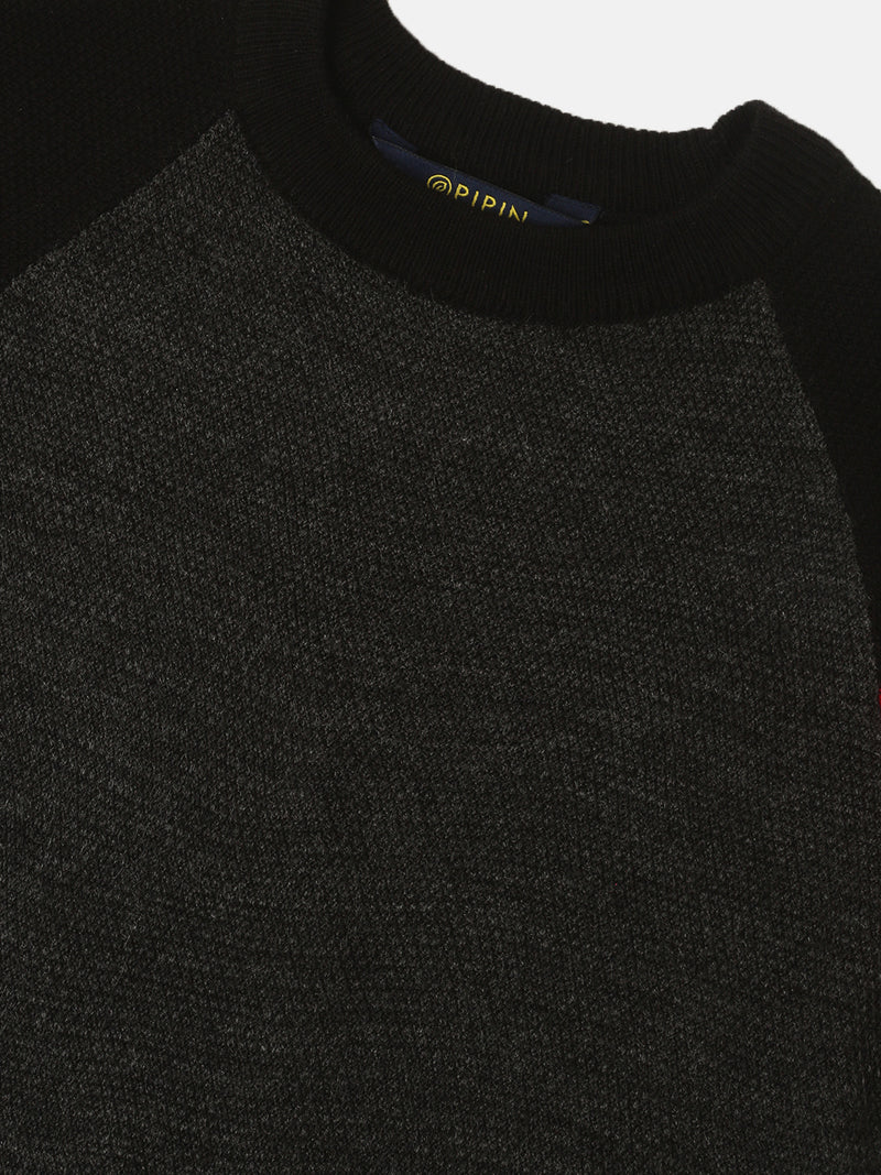 Kids - Boys Winter Sweatshirt Bright Anthra Melange - De Moza