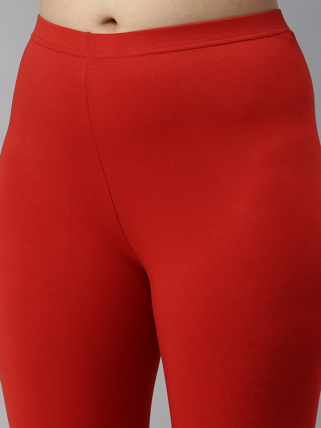 De Moza Women's Premium Churidhar Leggings Solid Cotton Brick Red - De Moza (6679540498495)