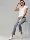 De Moza Women's Half Sleeve Top White