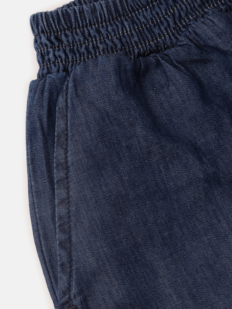 PIPIN Girls Jeans Solid Cotton Mid Blue - De Moza