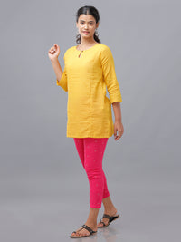 De Moza Ladies Printed Straight Pant Fuchsia