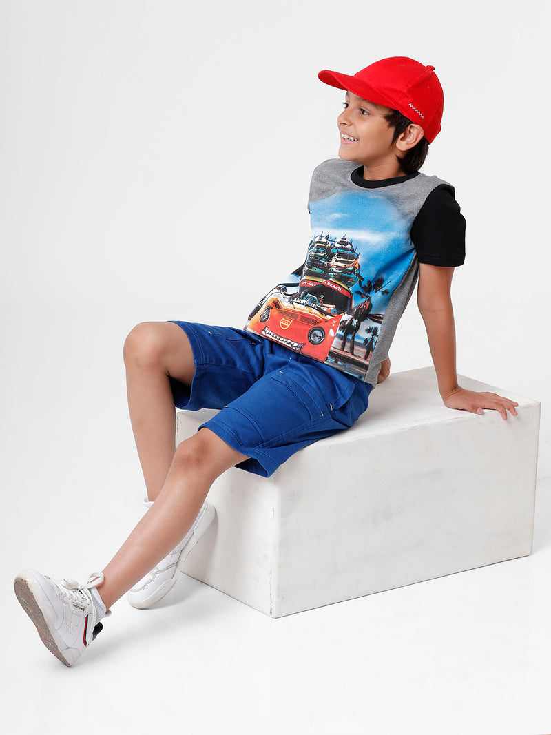 Kids - Boys T-Shirt Grey Melange - De Moza