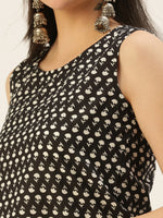 De Moza Women Printed Top Cotton Black - De Moza