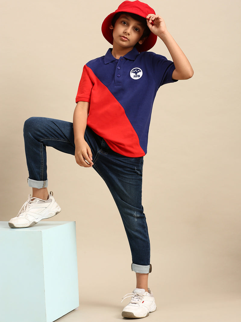 Kids - Boys Printed Half Sleeve T-Shirt Risk Red