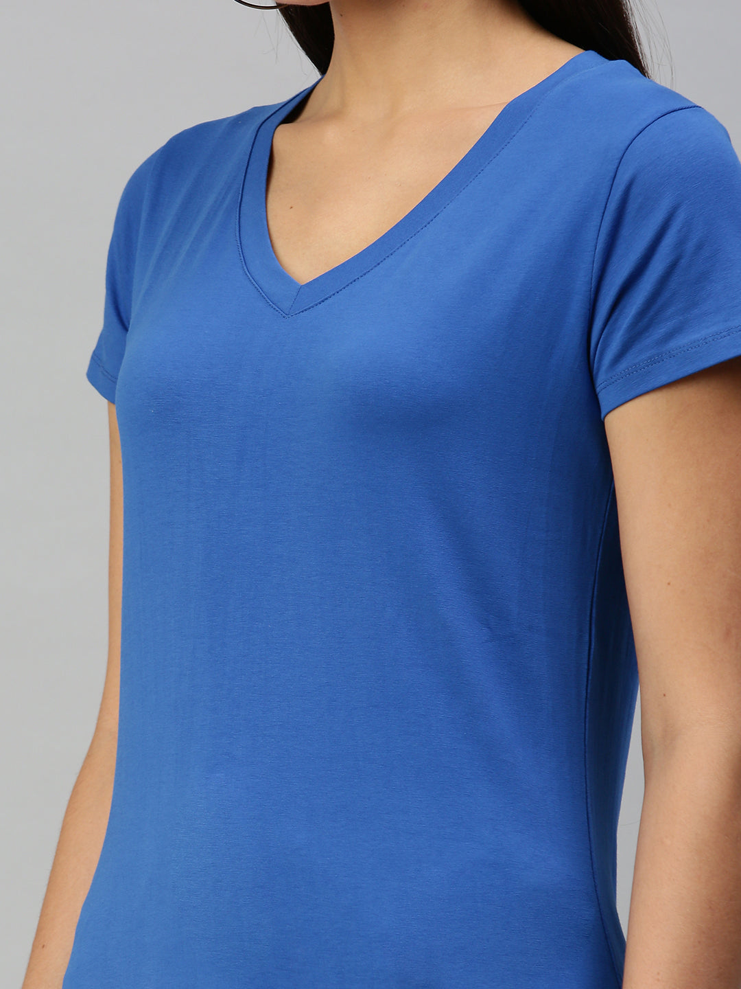 De Moza Women's Half Sleeve Top Royal Blue