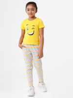 Kids – Girls Printed Straight Pant Pink