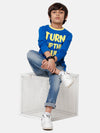 Kids - Boys Printed Full Sleeve T-Shirt Lapis Blue