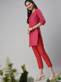 De Moza Women's Cigarette Pant Red