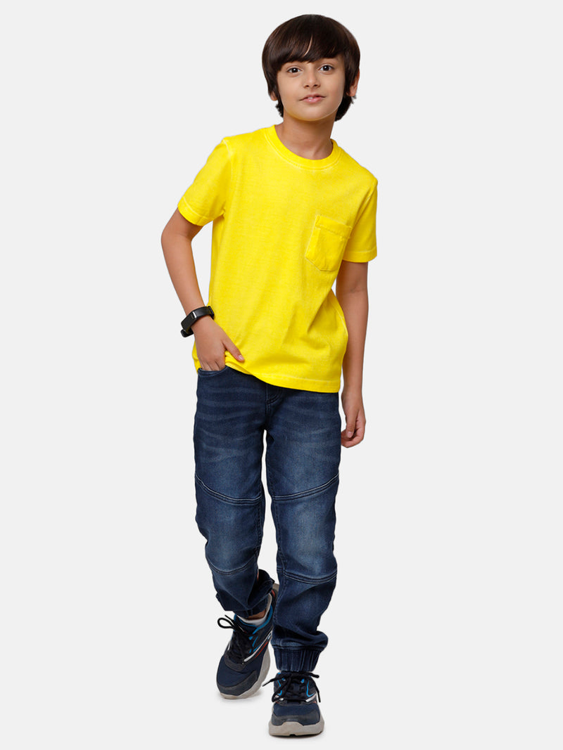 Kids - Boys Half Sleeve T-Shirt Lemon Yellow