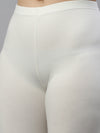 De Moza Women's Premium Ankle Length Leggings Solid Cotton Offwhite - De Moza (6679539908671)