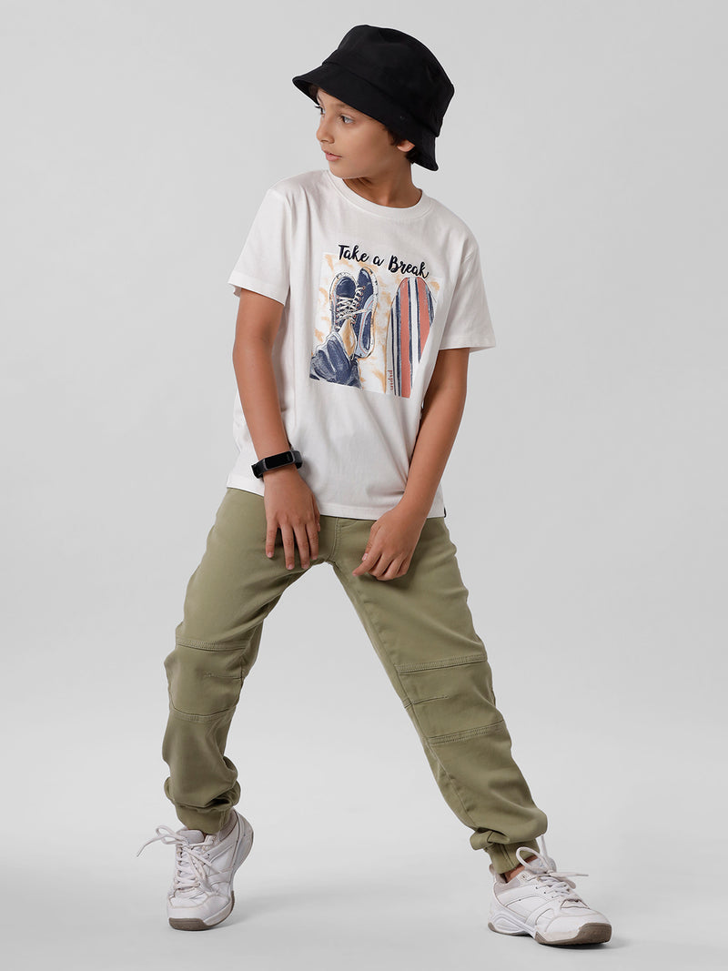 PIPIN Boys Printed T-shirt Offwhite