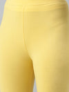 De Moza Ladies Churidar Leggings Solid Cotton Yellow - De Moza