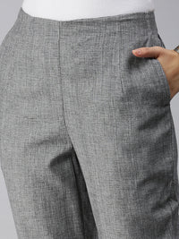 De Moza Ladies Straight Pant Dark Grey