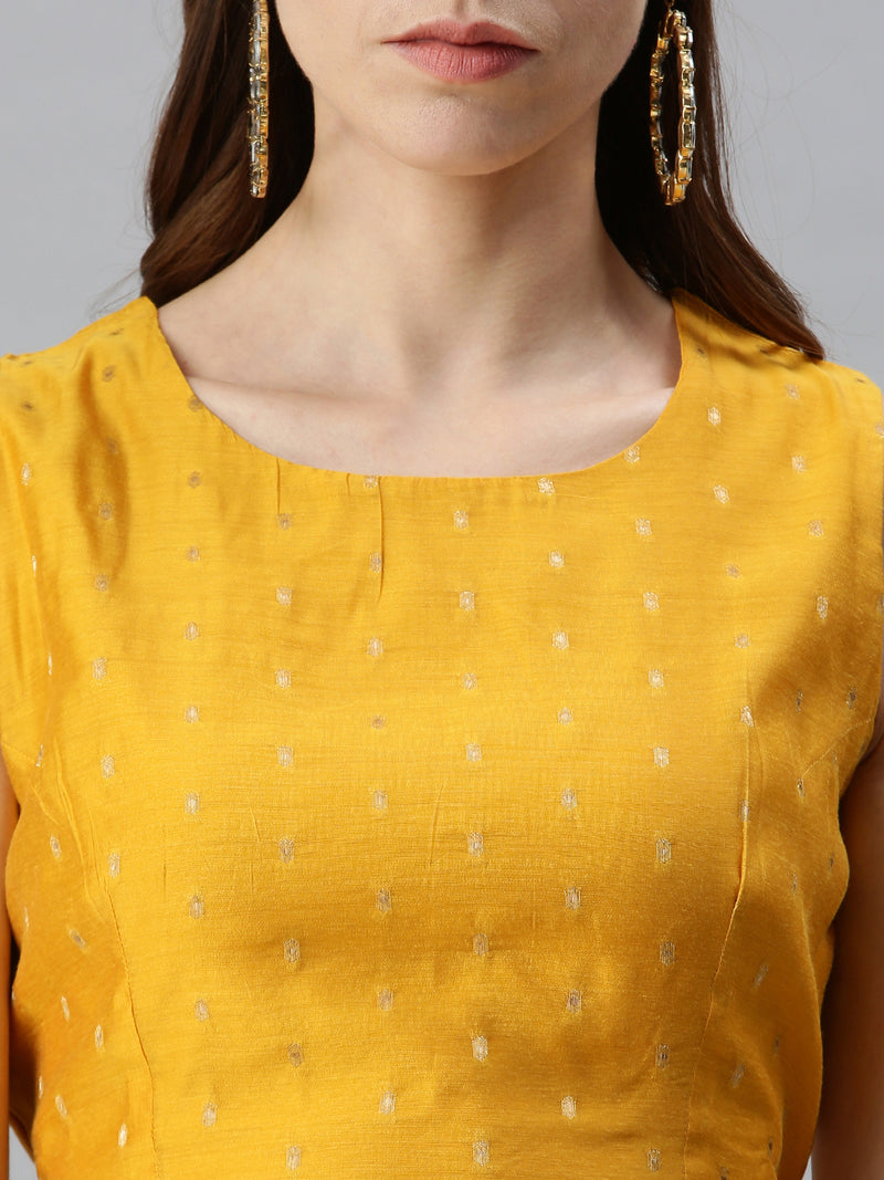 De Moza Women's Printed Blouse Mustard