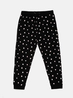 Kids - Girls Printed Jogger Black