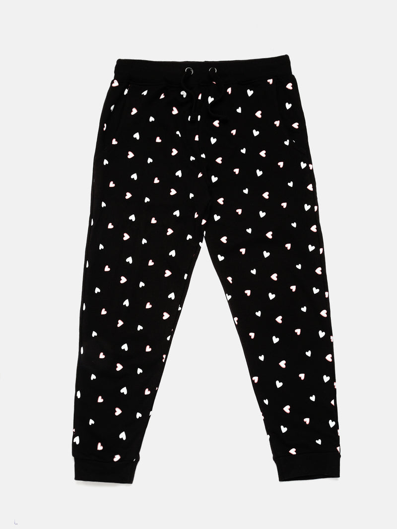 Kids - Girls Printed Jogger Black