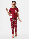 Kids – Girls Printed Pyjama Set Beet Red