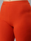 De Moza Women's Premium Churidhar Leggings Solid Cotton Rust Orange - De Moza (6679541186623)
