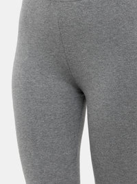 De Moza Ladies Churidar Leggings Solid Cotton Anthra Melange - De Moza