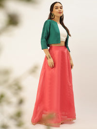 De Moza Womens Ethnic Jacket Bottle Green