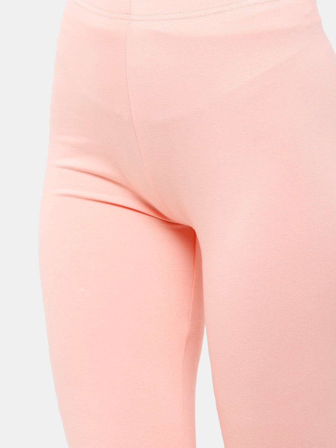 De Moza Women Chudidhar Leggings Baby Pink Solid Cotton 