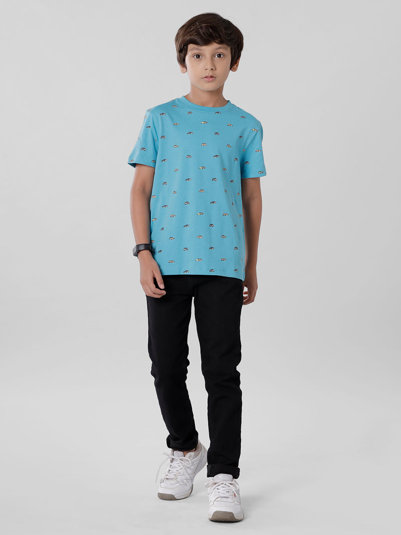 PIPIN Boys Printed T-shirt Light Blue