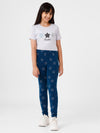 Kids – Girls Printed Ankle Leggings Blue Opal