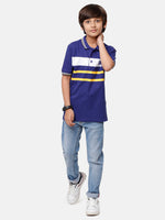 Kids - Boys Printed Half Sleeve T-Shirt Navy Blue