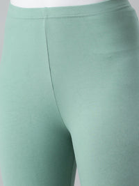 De Moza Ladies Churidar Leggings Solid Cotton Light Petrol - De Moza