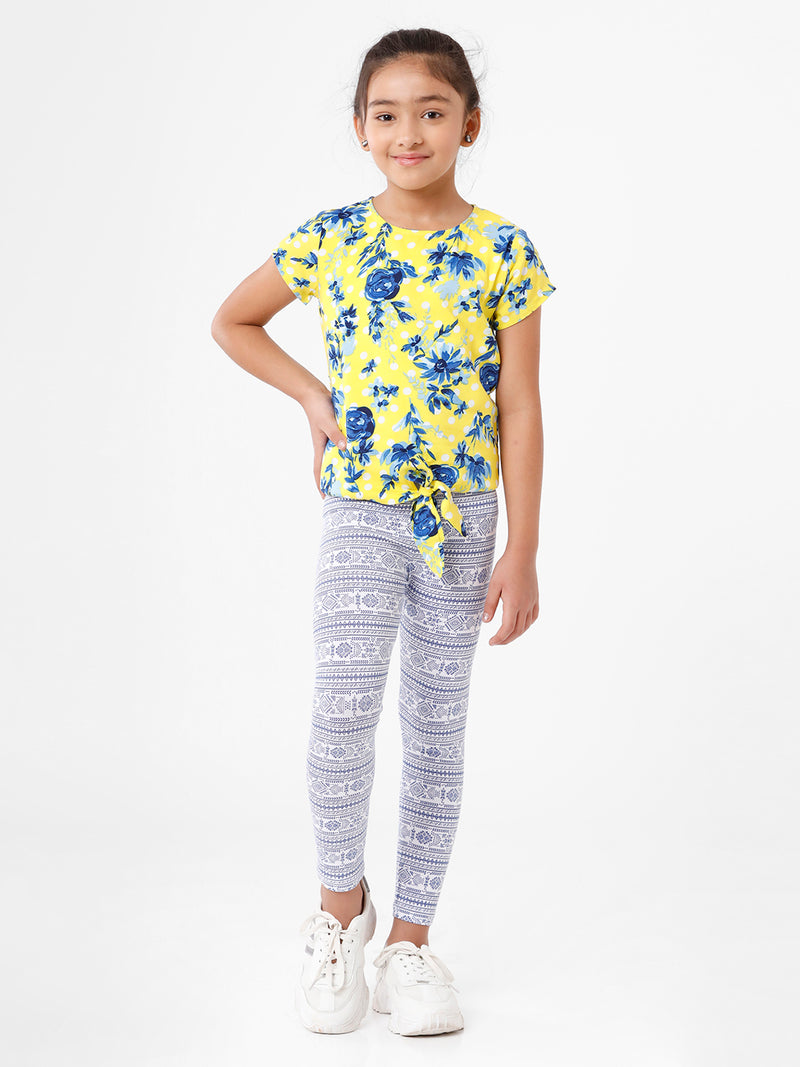Kids - Girls Printed Top Lemon Yellow