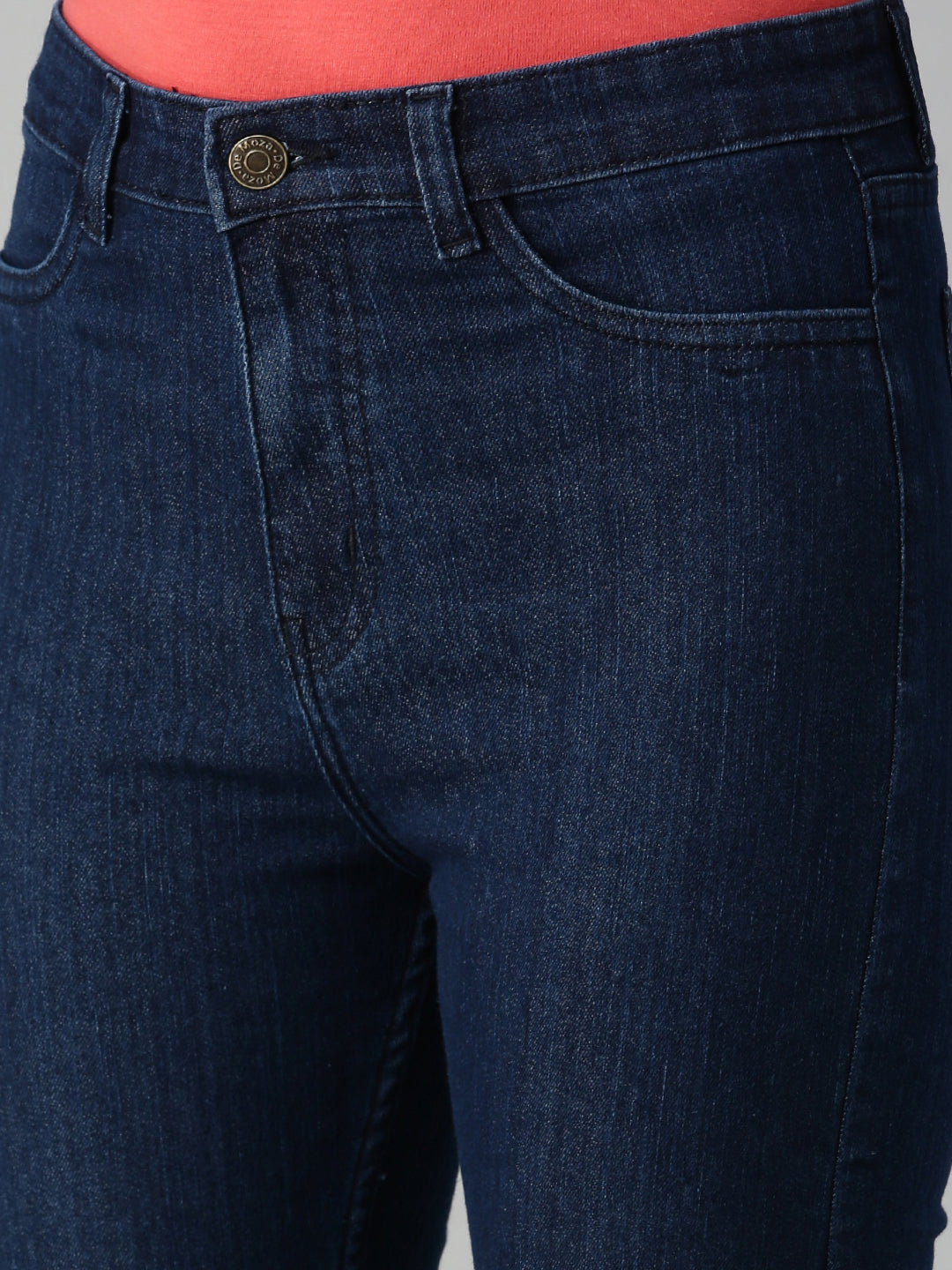 De Moza Women's Denim Jeans Pant Enzyme Blue