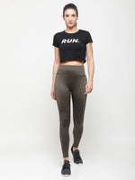 De Moza Ladies Active Wear Leggings Olive Green