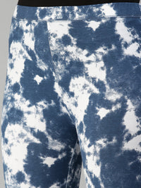 Ladies Printed Active wear Leggings Indigo