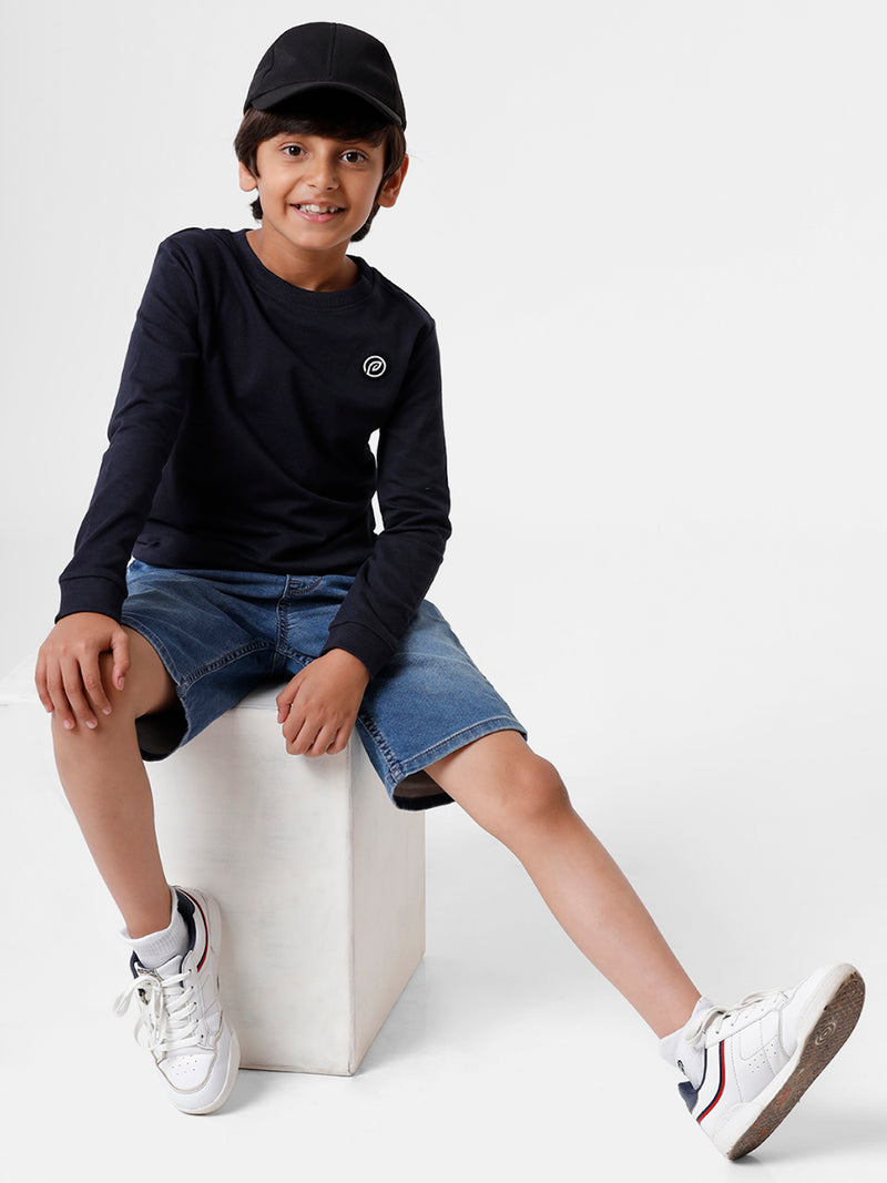 Kids - Boys Printed Sweatshirt Dark Navy Blue