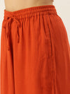 De Moza Ladies Crop Palazzo Rust Orange