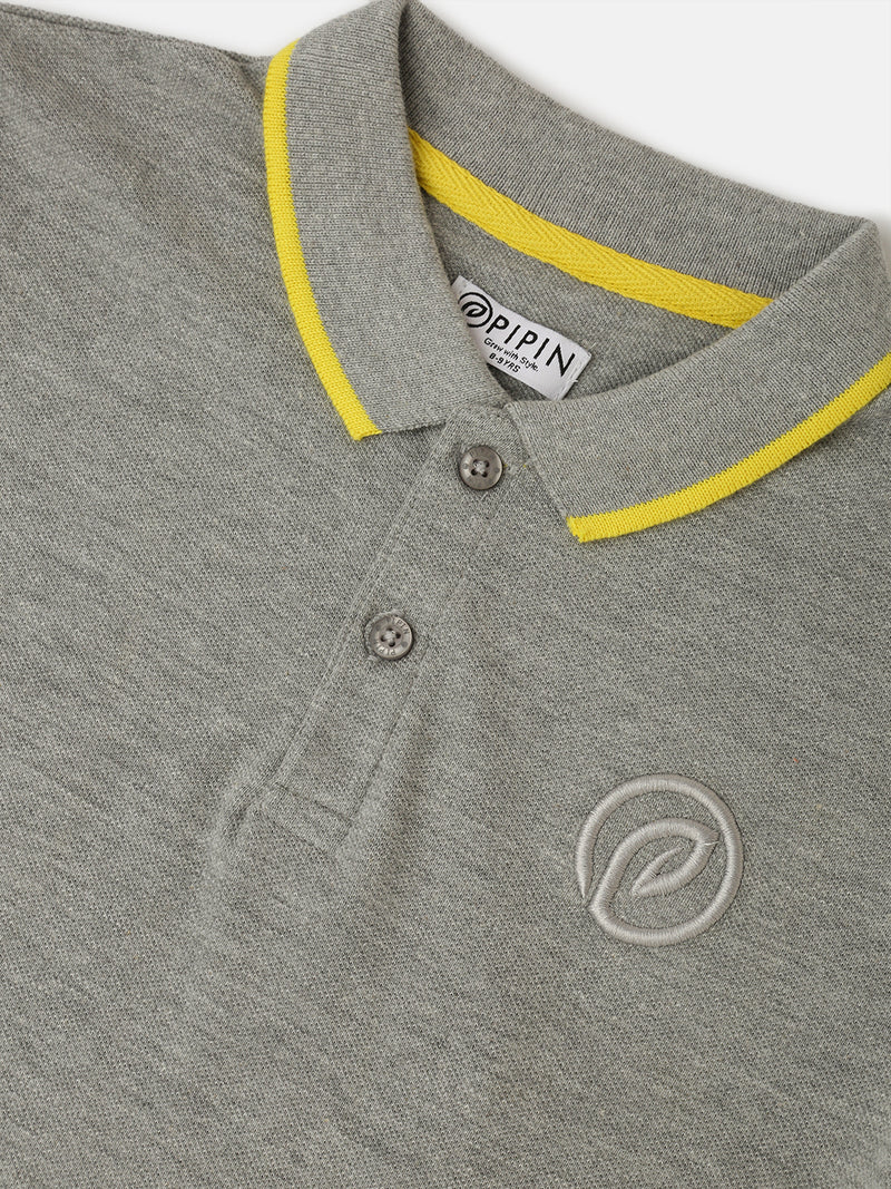 PIPIN Boys Printed T-shirt Grey Melange