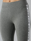 De Moza Ladies Active Wear Leggings Solid Cotton Anthra Melange - De Moza