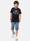 Kids - Boys Printed Half Sleeve T-Shirt Dark Navy Blue