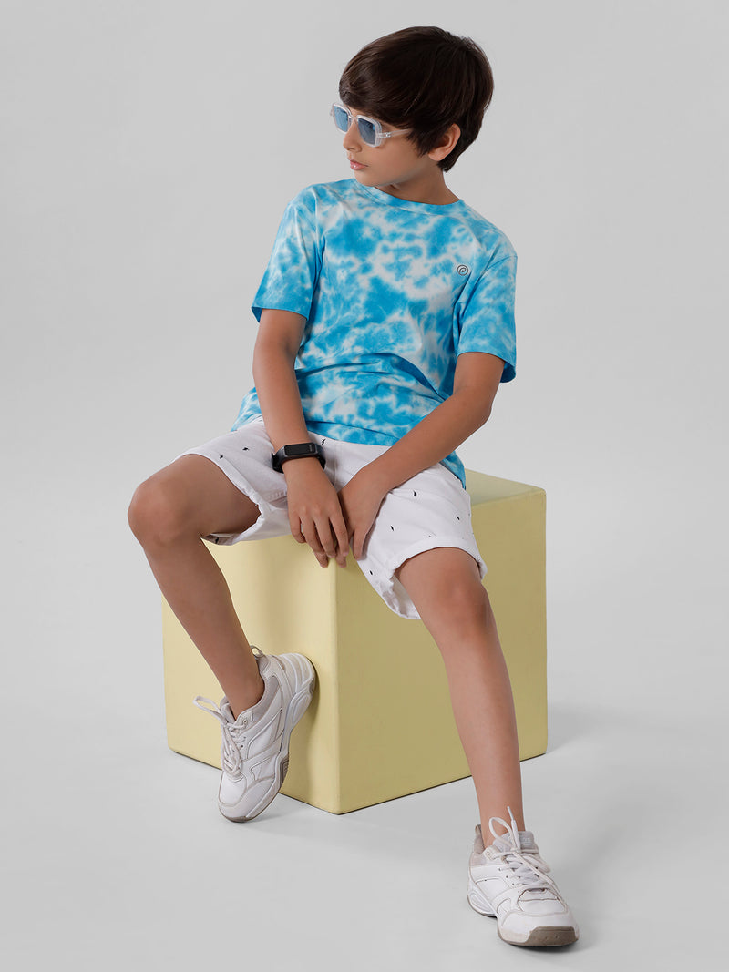Kids - Boys Printed Half Sleeve T-Shirt Malibu Blue