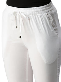 De Moza Women's Straight Pant White