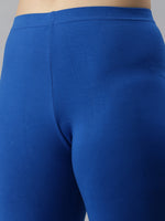 De Moza Women's Premium Churidhar Leggings Solid Cotton Cobalt - De Moza (6679540564031)