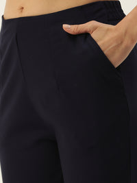 De Moza Women’s Cigarette Pant Dark Navy Blue