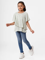 Kids - Girls Printed Top Light Green