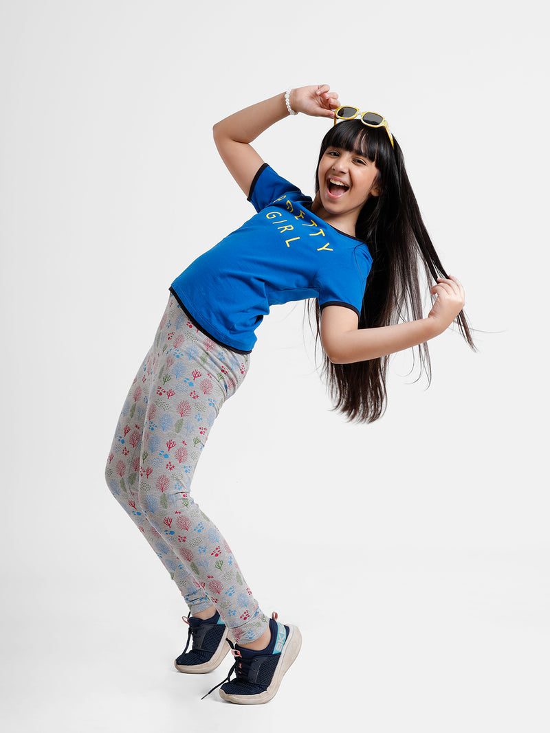 Kids - Girls Printed Top Snorkel Blue