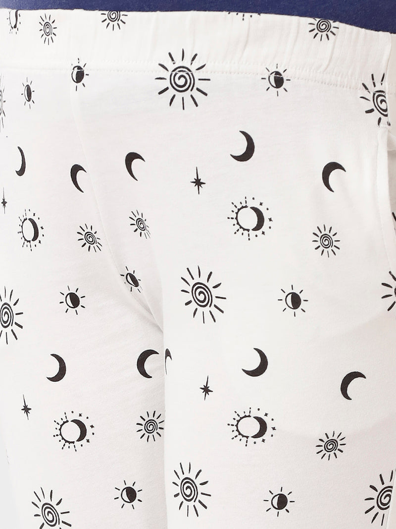 Kids – Girls Printed Pyjama Set Navy Melange