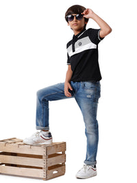 Pack of 2 Pipin Boys T-shirt Navy Blue & Black