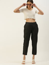 De Moza Ladies Straight Pant Black