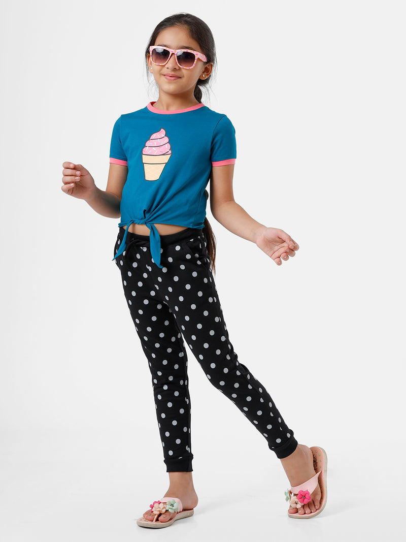 Kids - Girls Printed Jogger Raven