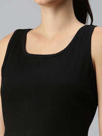 De Moza Ladies Rib Crop Top Black