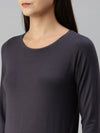 De Moza Ladies Full Sleeve Active-T-Shirt Grey